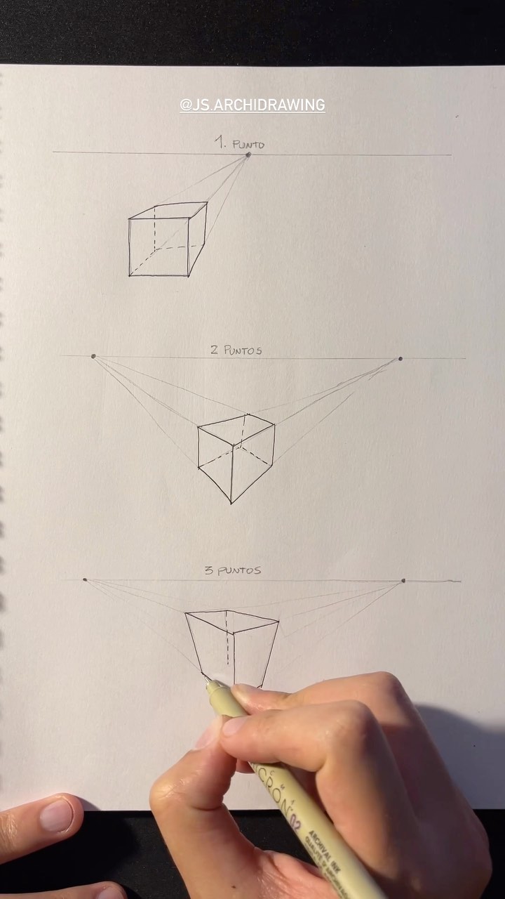 Mini tutorial de de 1 a 5 puntos de fuga #jsarchidrawing ...