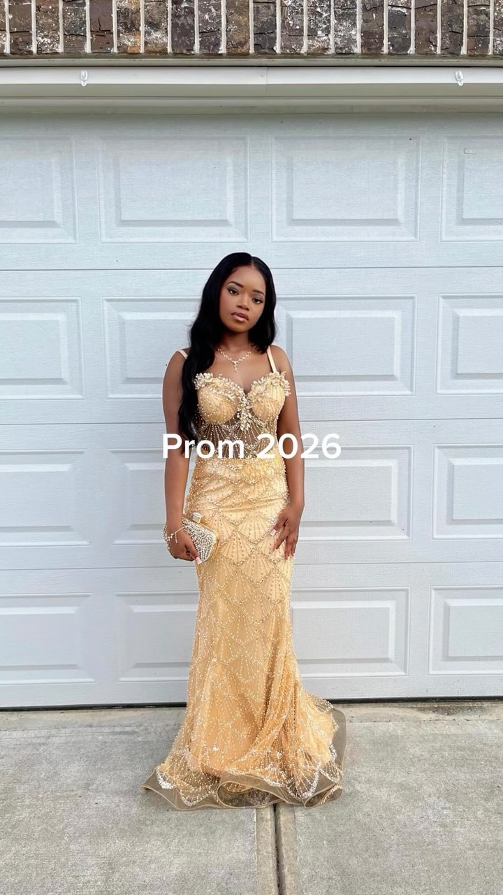 stunning gold prom dress Prom2026 in a dress. Loved everything about this and my wonderful client has a beautiful personality to match it. #promfashion #promdress #glamgown #golddress #eunicapparel the-party-edit