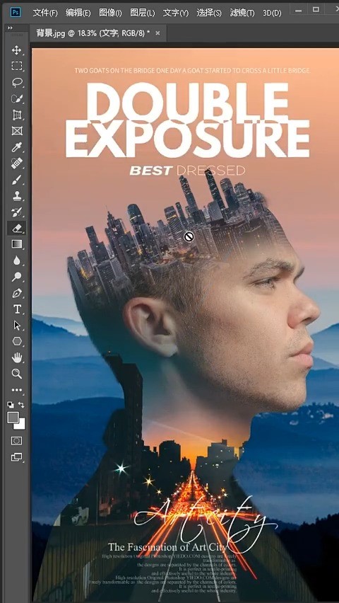 教你用PS製作雙重曝光效果！ 。 作者：photoshop資源庫 （授權轉載） 原視頻：https://weibo.com/tv/show ...