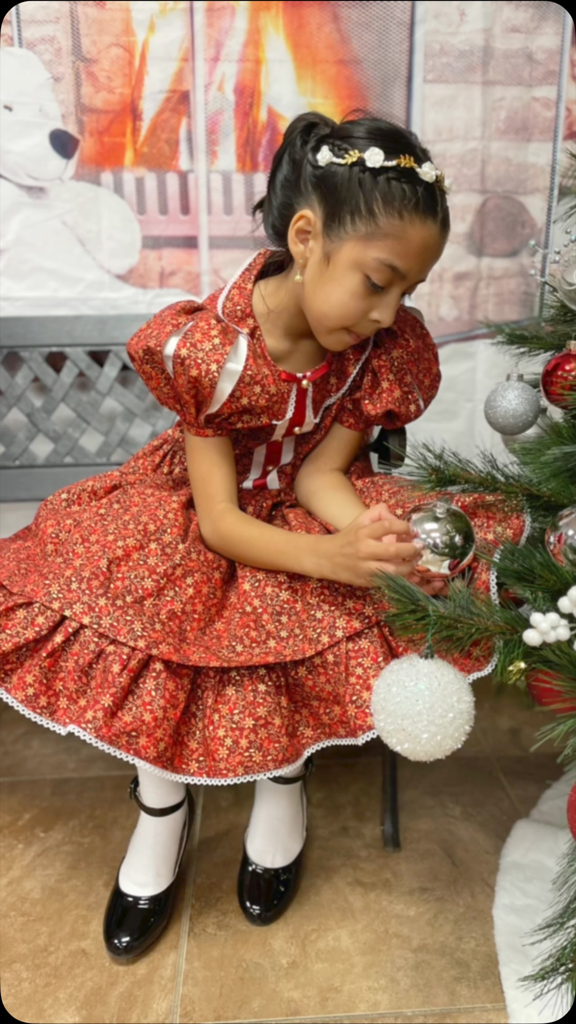 lux chiffon dress Shylah Floral Print Chiffon Dress 2024 Winter Christmas Dress Size:20.5 Yes Boning