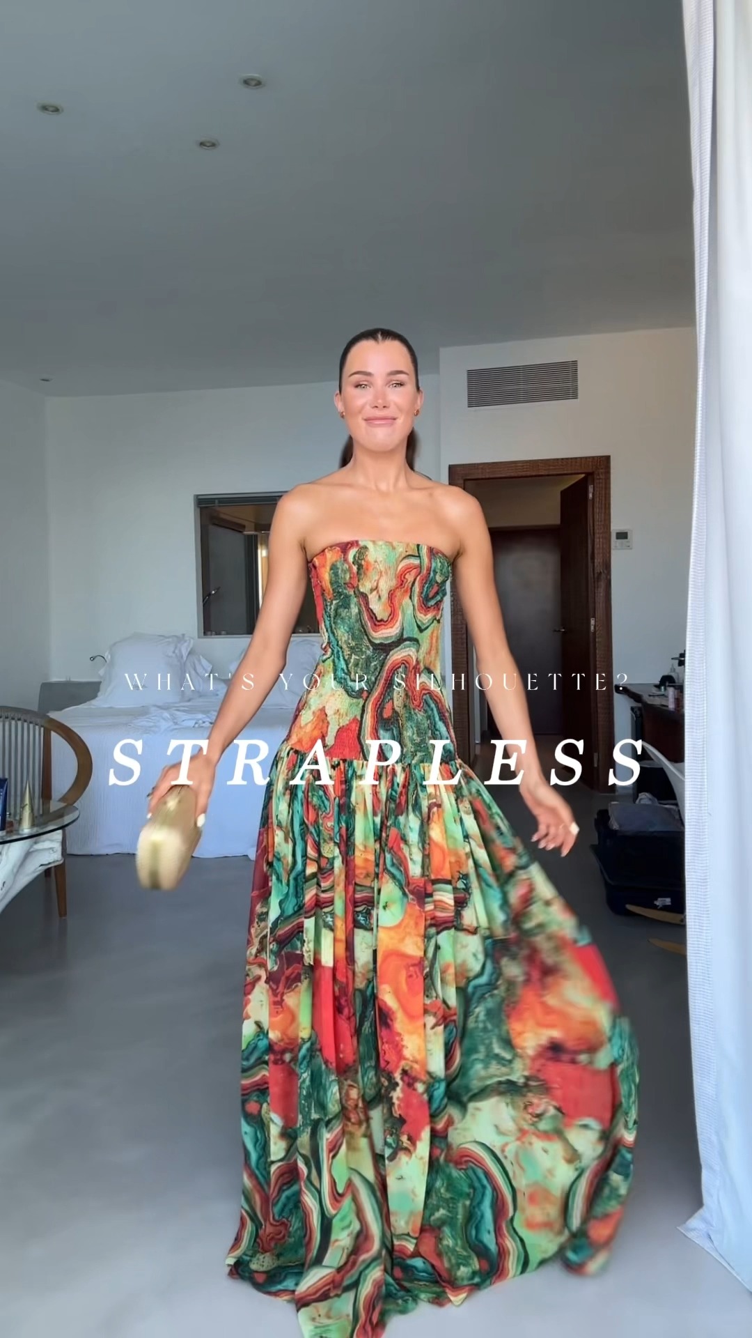 Shop the collection! https://www.margovil.com/collections/daily-drops-strapless-smocked-ombre-print-swing-maxi-dress-dk, #ootdfashion, #fashionstyle #dresses #weddingguestdress #bestdressedguest 