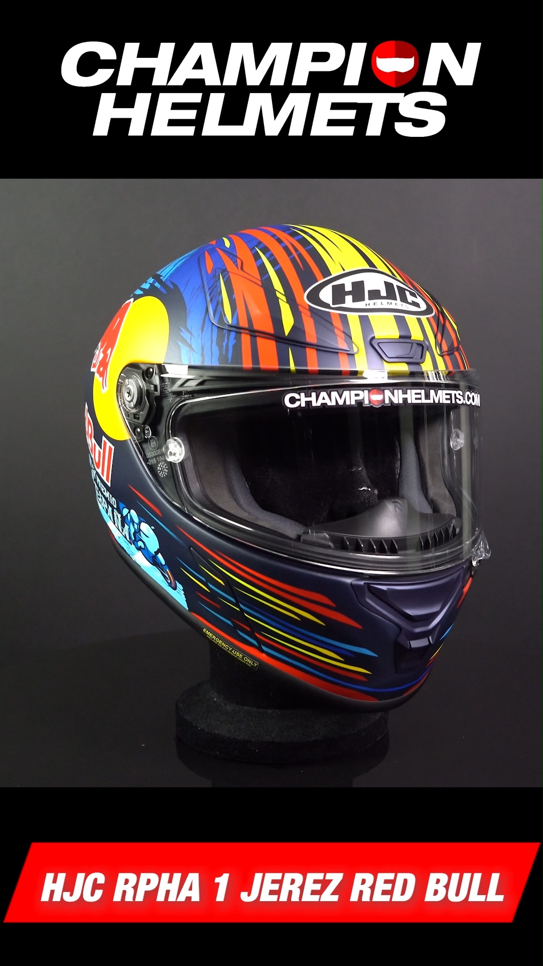 The HJC RPHA 1 Jerez Red Bull can be found in our webshop at