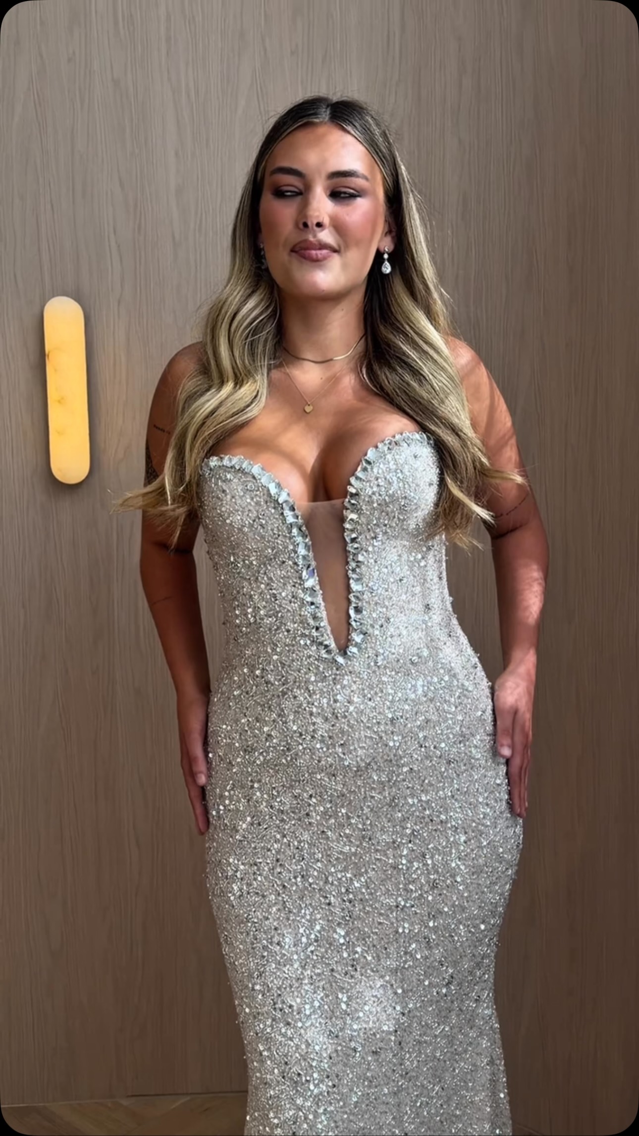 dreaming of wearing a gold dress This your dreams.. The Embellished Crystal Gown, available to hire via our website , #dresshire #formaldress #goldcoastdresshire | The Formal Gallery Garment Care_Machine Washable