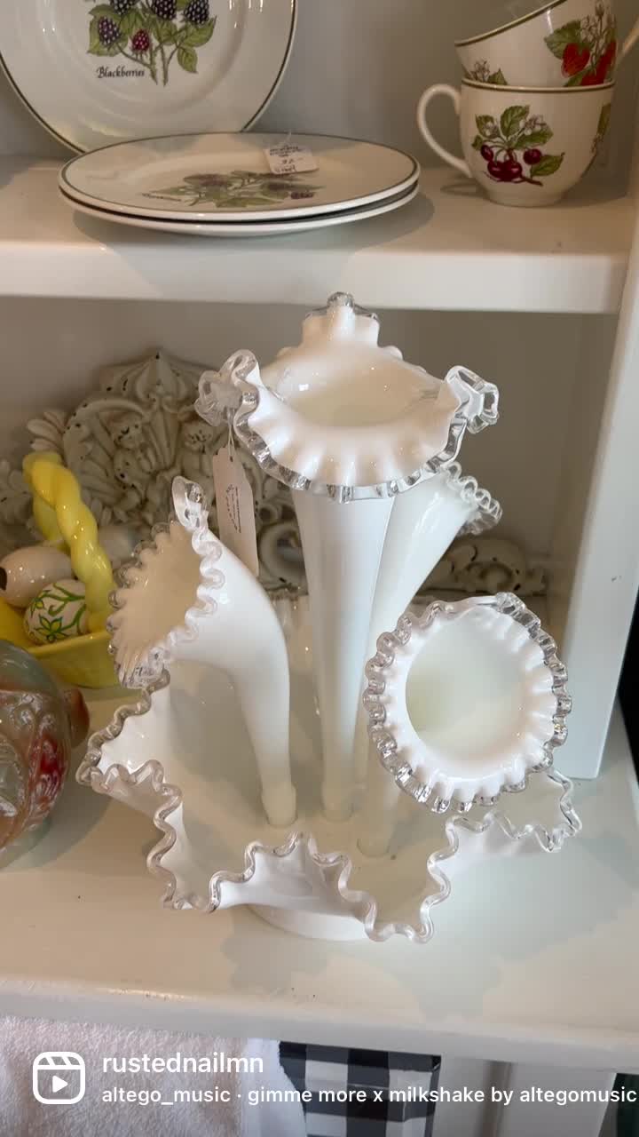 希少 fenton エメラルド クレスト アメリカ ビンテージ ミルクグラス