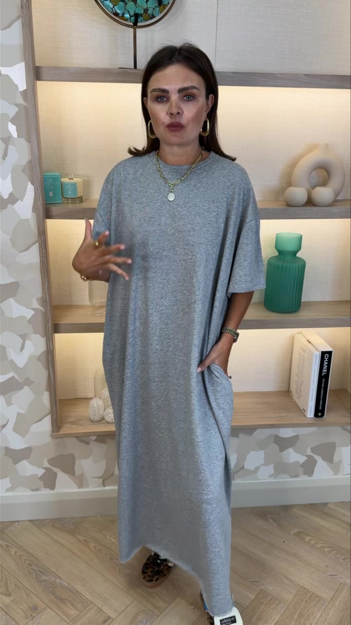 grey dress with jewellery The T-shirt in 🩶, Now only £29.99!! This is gorgeous layered lots of ✨ Check out our stories to see how you can style this up 👠, Shop Dress👉🏻 what colour jewellery with grey dress
