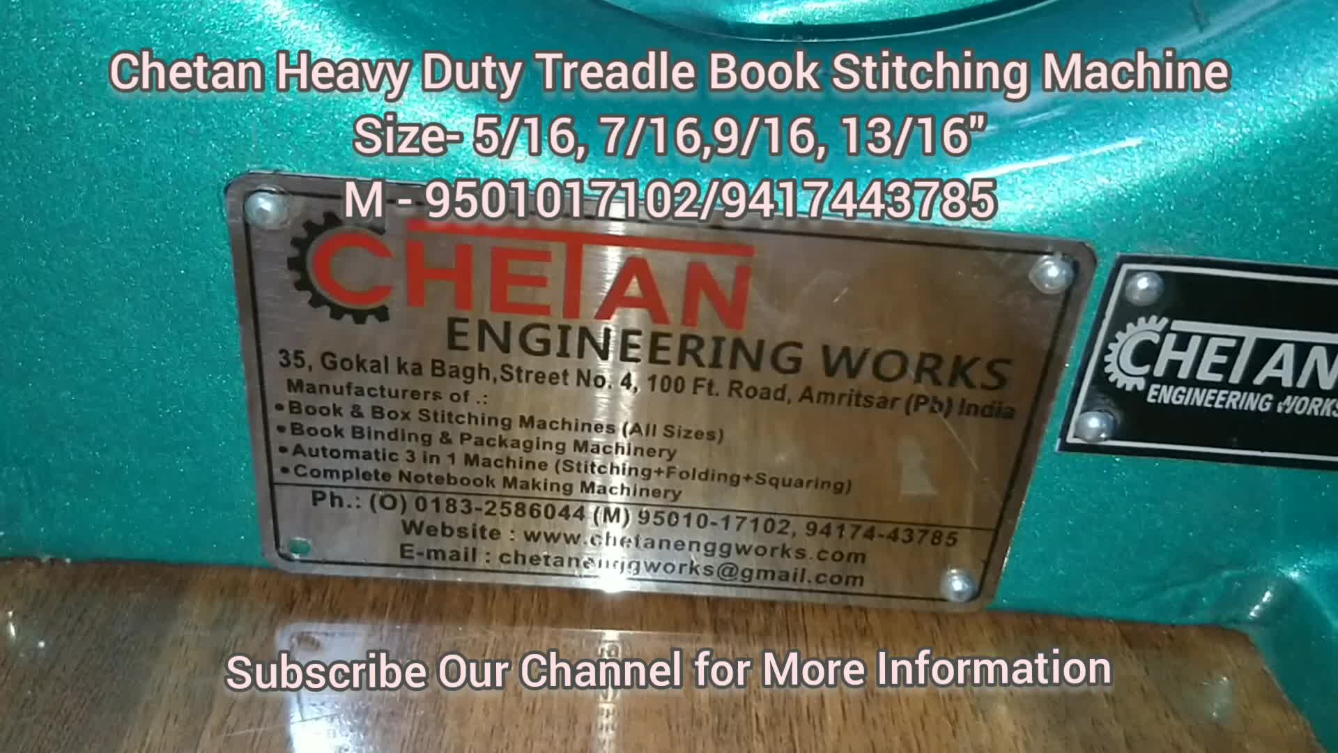 Heavy Duty Wire Stitching Machine Treadle Stitcher | Chetan