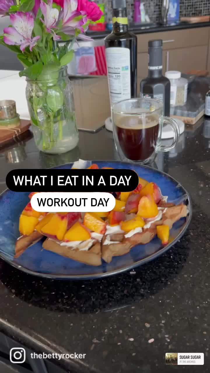 Here's a sample of what I might eat on a day I'm working out. This is ...
