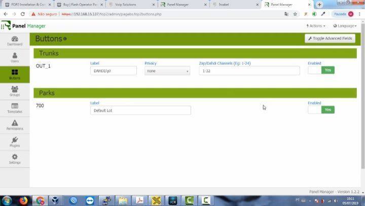Configure o painel de telefonista FOP2 (Flash operator Panel), indicado ...