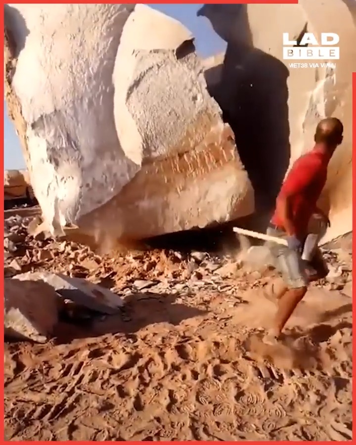 Splitting A Giant Rock | The way it splits perfectly in half is too ...