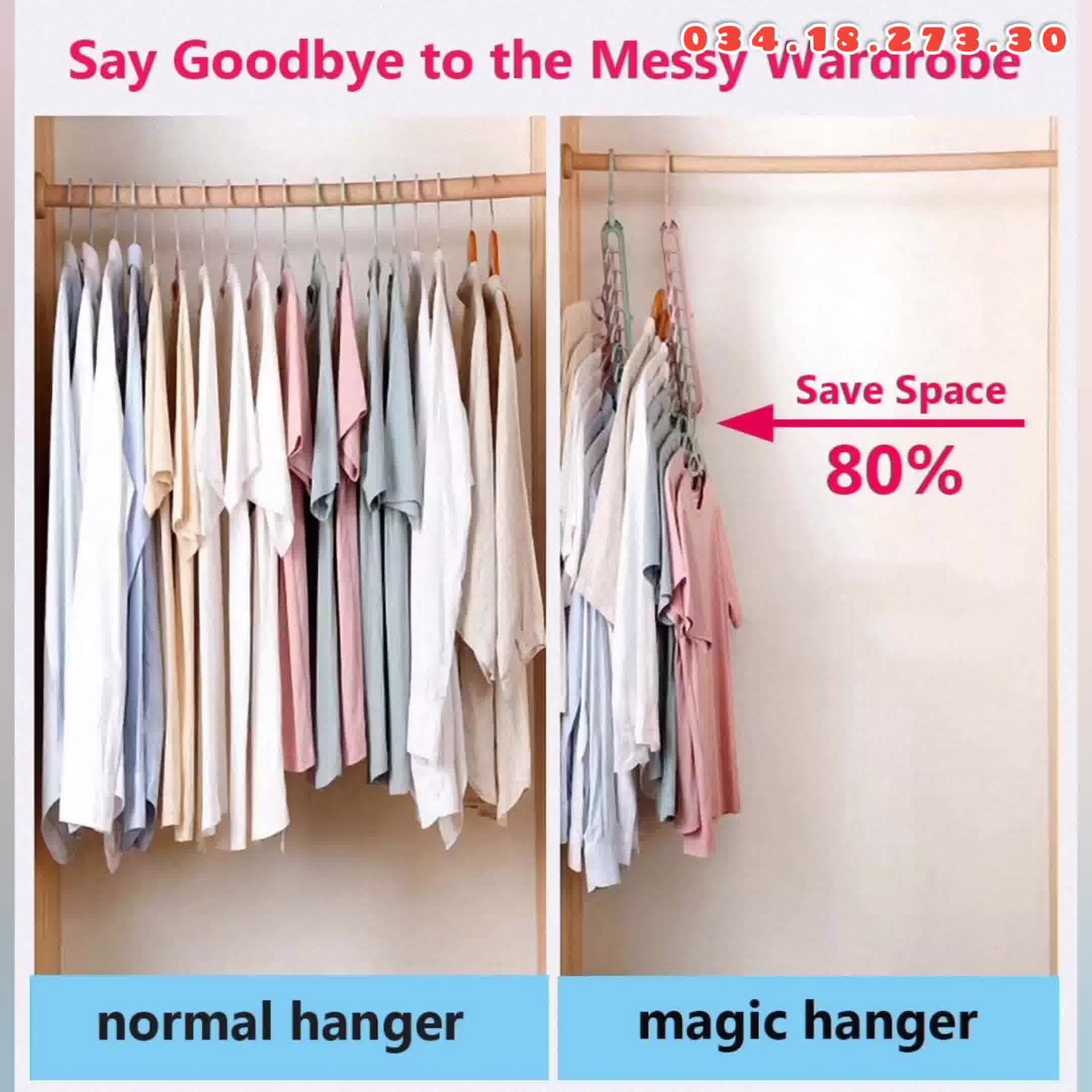 4 Cintres Magiques Gain De Place - Organisateur Pliable Pour Placard Et Rangement Vêtements