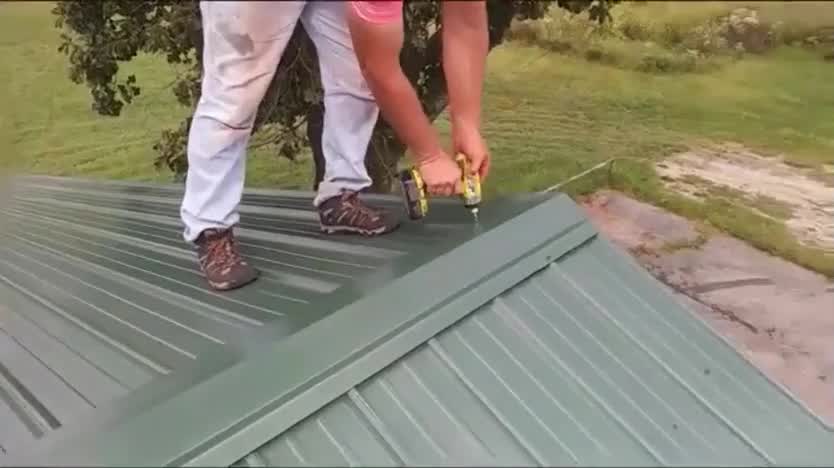 This shows you exactly how to install metal roof ridge caps. Phil walks ...