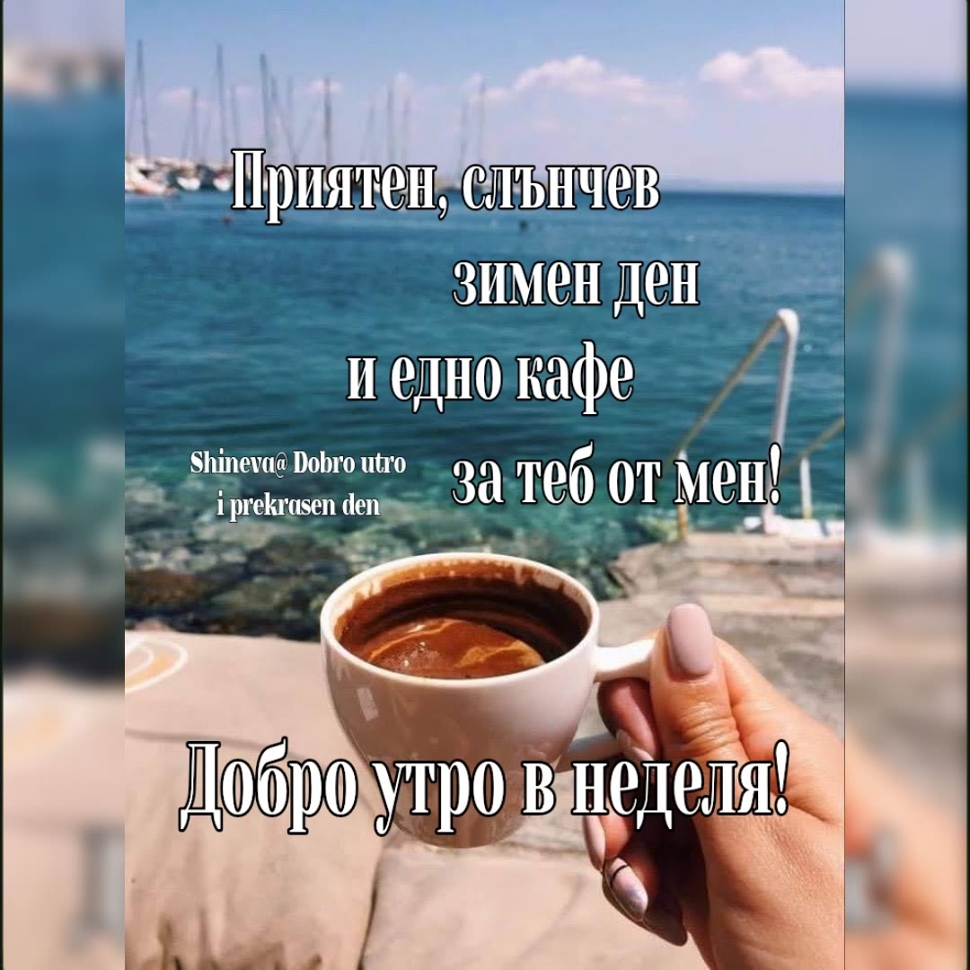 Приятен, слънчев, зимен ден и едно кафе за теб от мен! Добро утро в ...