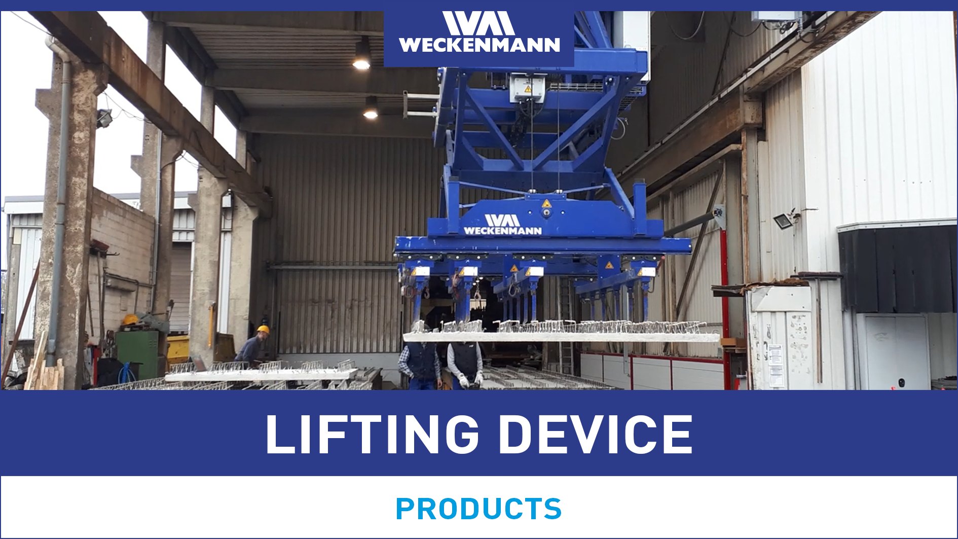 Floor slabs and the first shell of double walls can be lifted, relocated or transported quickly and safely with the lifting device from Weckenmann., Lifting devices are used in various production