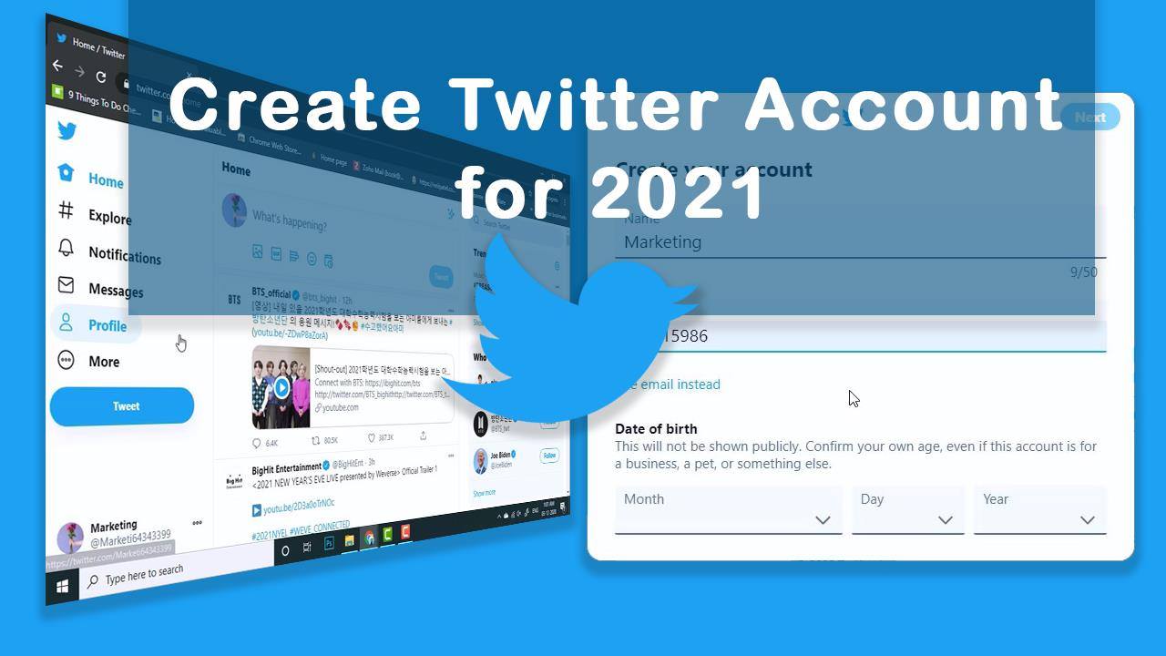 This a video tips about How to create twitter account step by step for ...