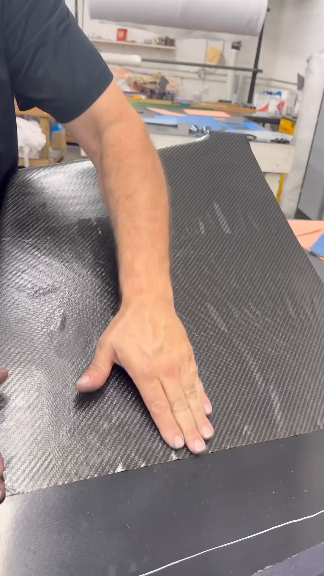 Next up: Stacking the carbon fiber and the Corecell into the mold! And ...