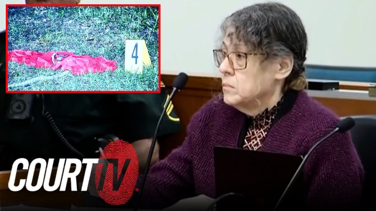 The jury views crime scene photos from the fatal shooting of