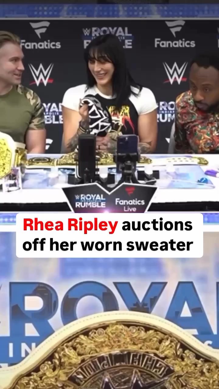 For HER FANS: Rhea Ripley gives her sweater to the chat and signs it ...