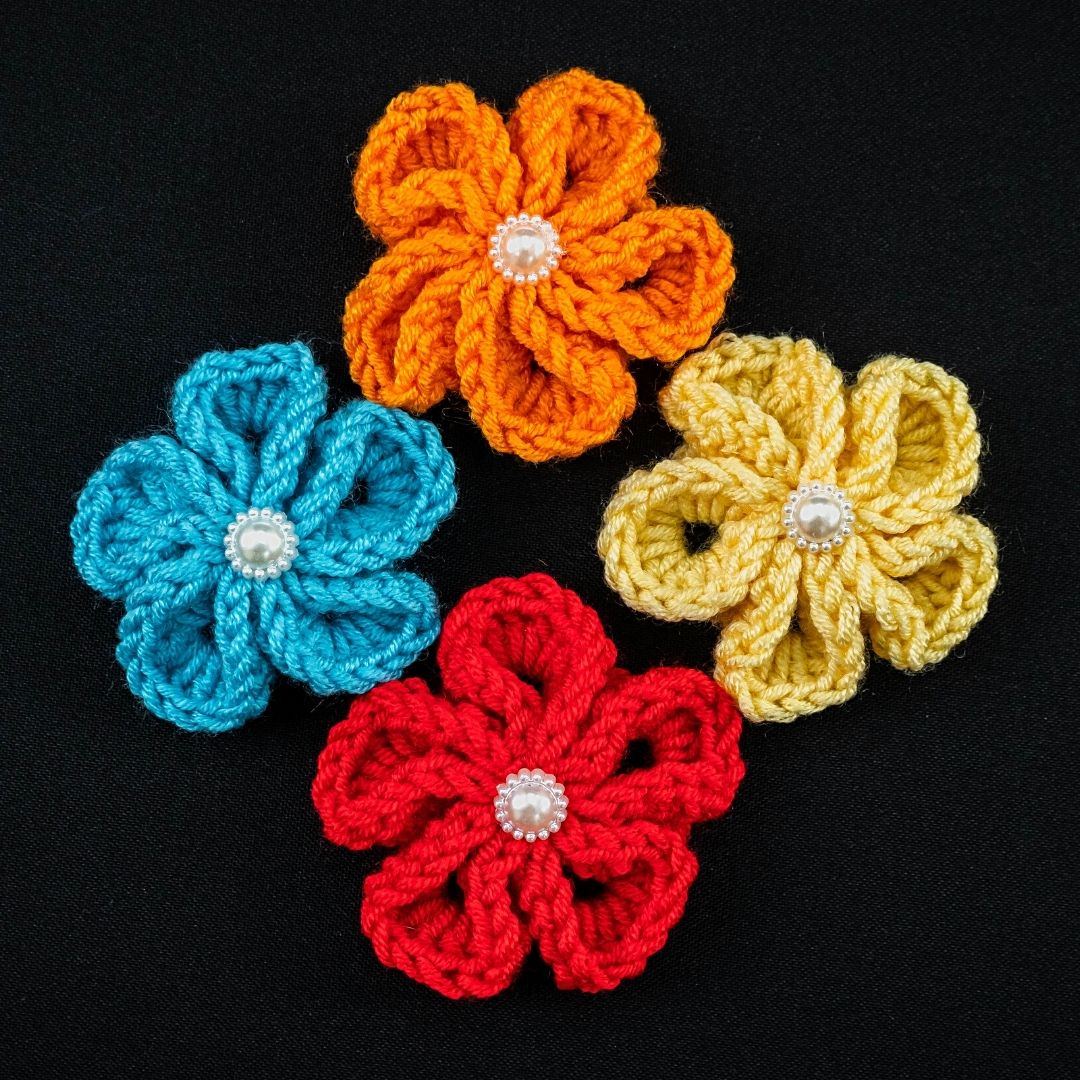 Fleurs En Crochet D'art Pour Bijoux Ou Déco - Fait Main En France, Neuves
