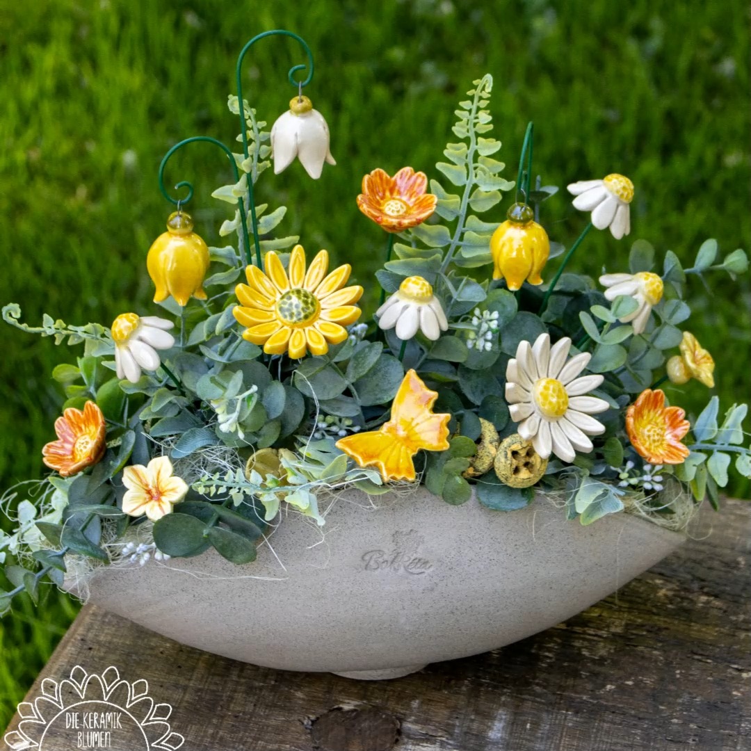 💐Der Höhepunkt der Gartenmöbel ist eine Keramikblumen-Tischdeko💐, ✨Sie passen in jedes Ambiente, 🎇Sie brauchen keine Pflege, ✨Halten viele Jahre, 🎇Und sind natürlich wunderschön, ➡️