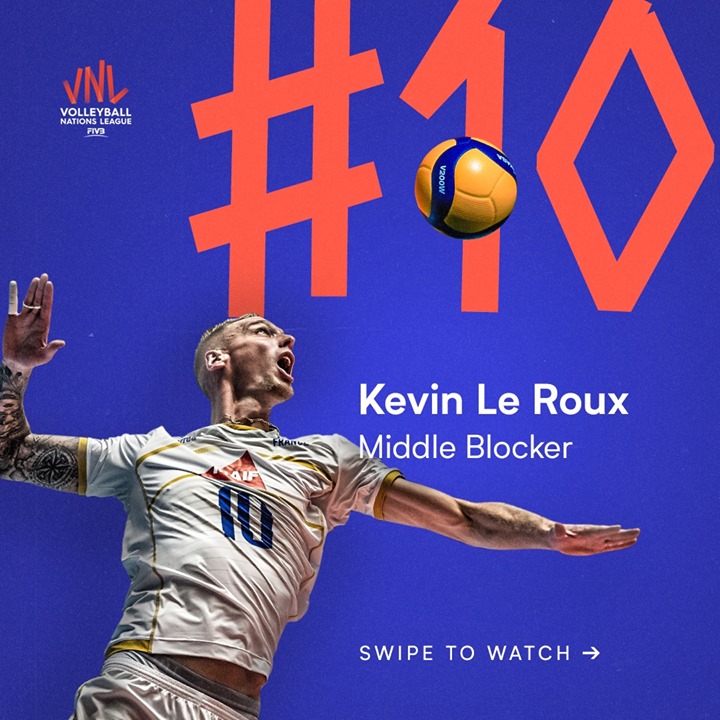 VNL Best Middle Blocker Kevin Le Roux (France) | Dream Team Spotlight ...