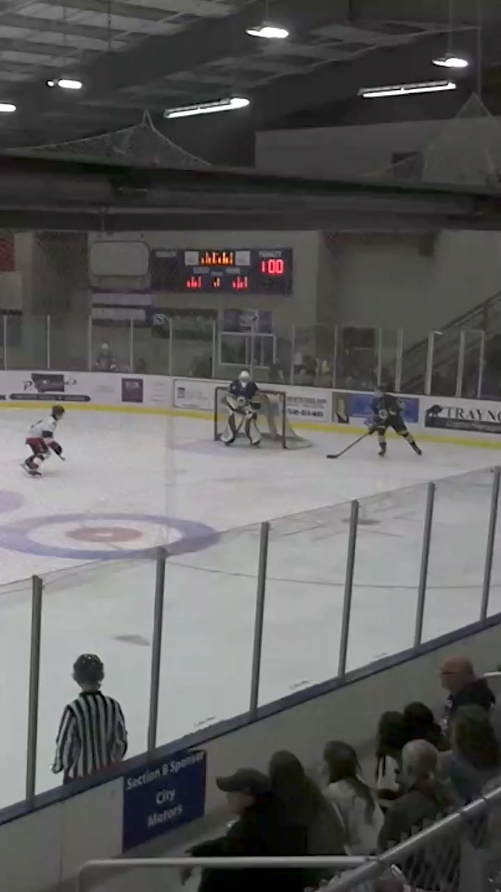 Kaden Rhyder with an amazing pad save to keep Sheridan from scoring ...