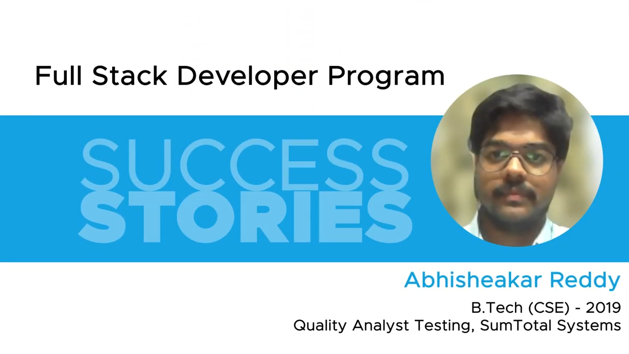 Certified Full Stack Developer Program not just gave Abhisheakar Reddy ...