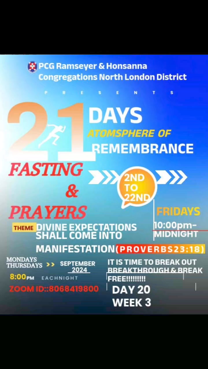7 DAYS OF FASTING AND PRAYER WITH GOD'S SERVANT, PROPHET DAVID