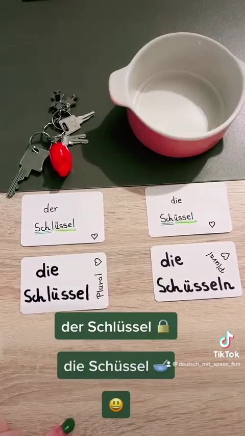 der Schlüssel 🔒 die Schüssel 🥣 , @deutsch_mit_spass_fsm , Deutsch ist jetzt aber einfach! 😃 | Deutsch mit Spaß