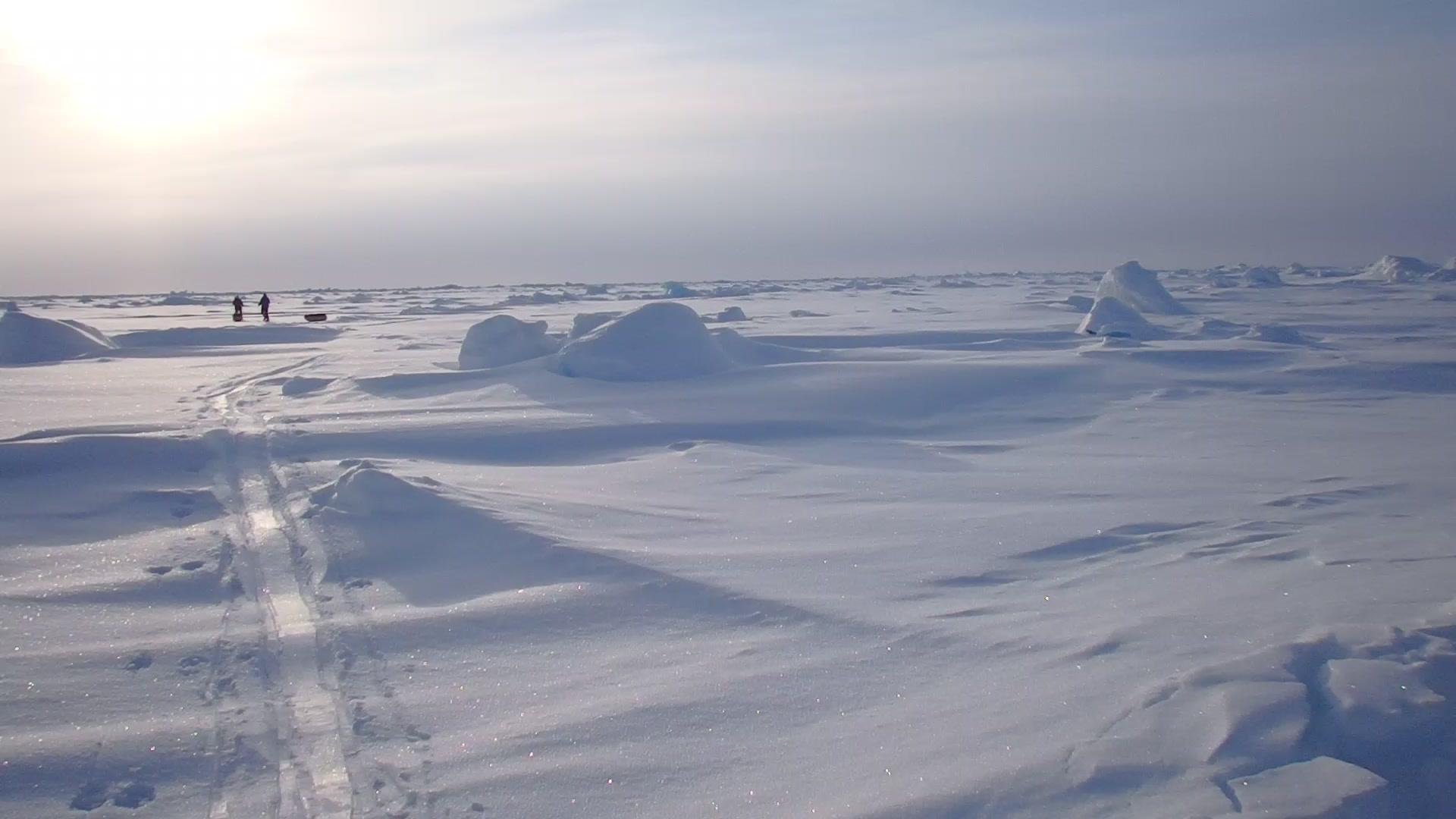 We finally reached the latitude of 85 degrees North! 555km from