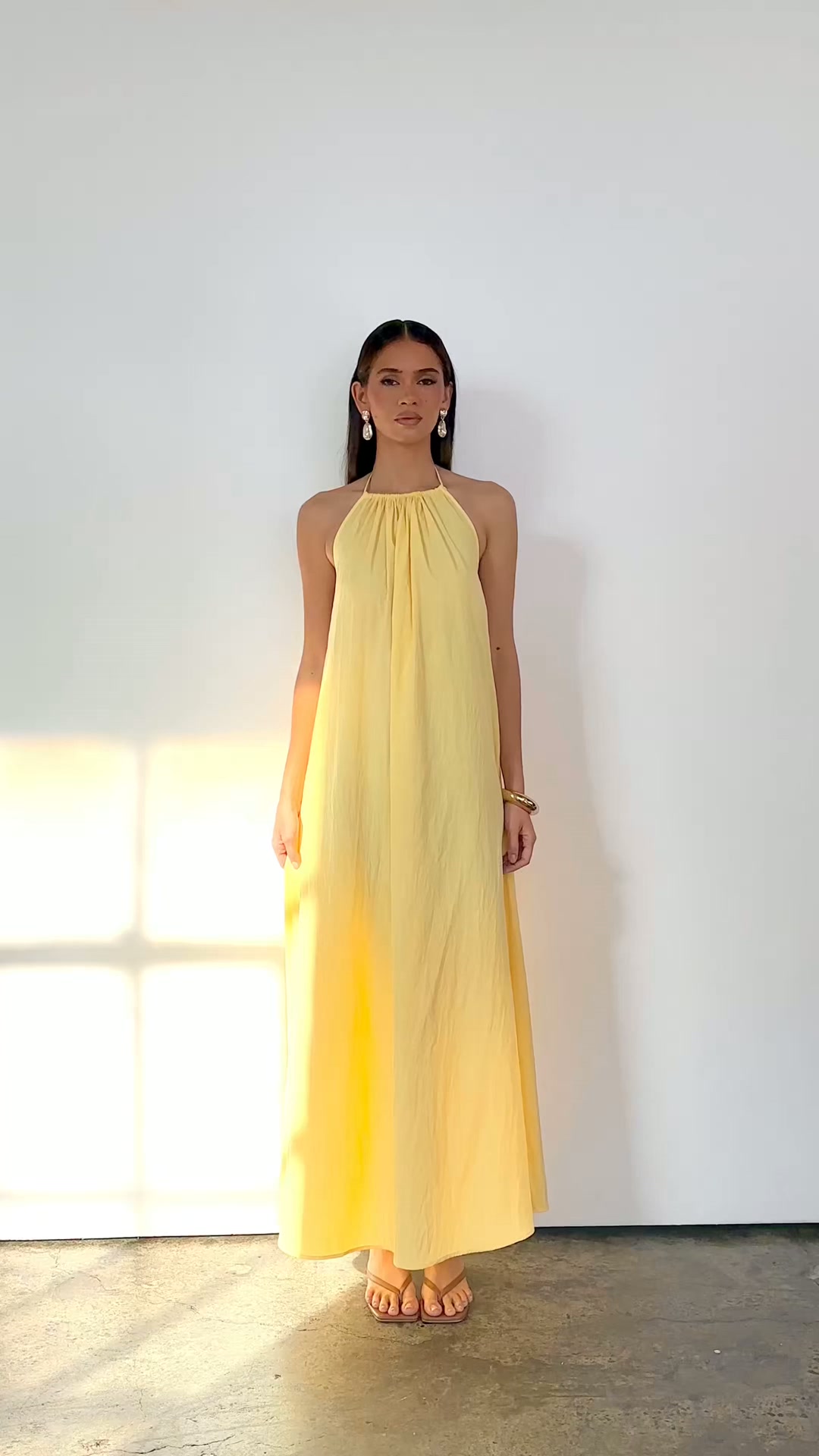 yellow gingham halter dress Introducing Emmary. ⁠, Shop Online Now., https://ginghamandheels.com/products/emmary-halter-maxi-dress-yellow | and Heels Gemini