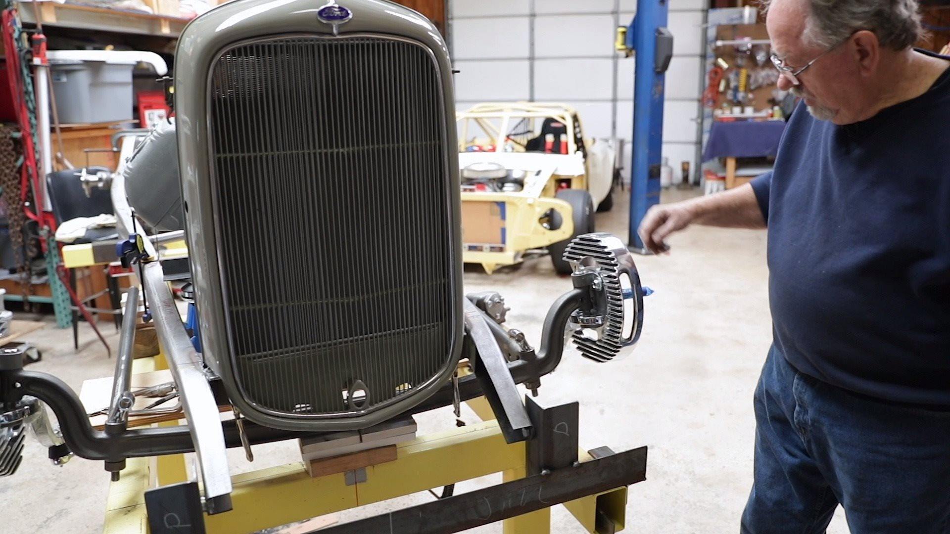 Installing the new Aluminiun Radiator into the 1932 Ford Frame. We will ...