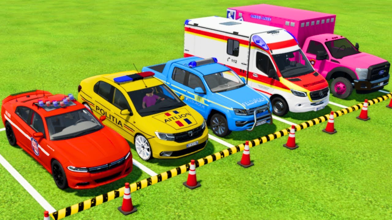 Juego De Edredón Infantil Heroes - Bomberos, Policía, Ambulancia, Azul Marino, Rojo, Blanco