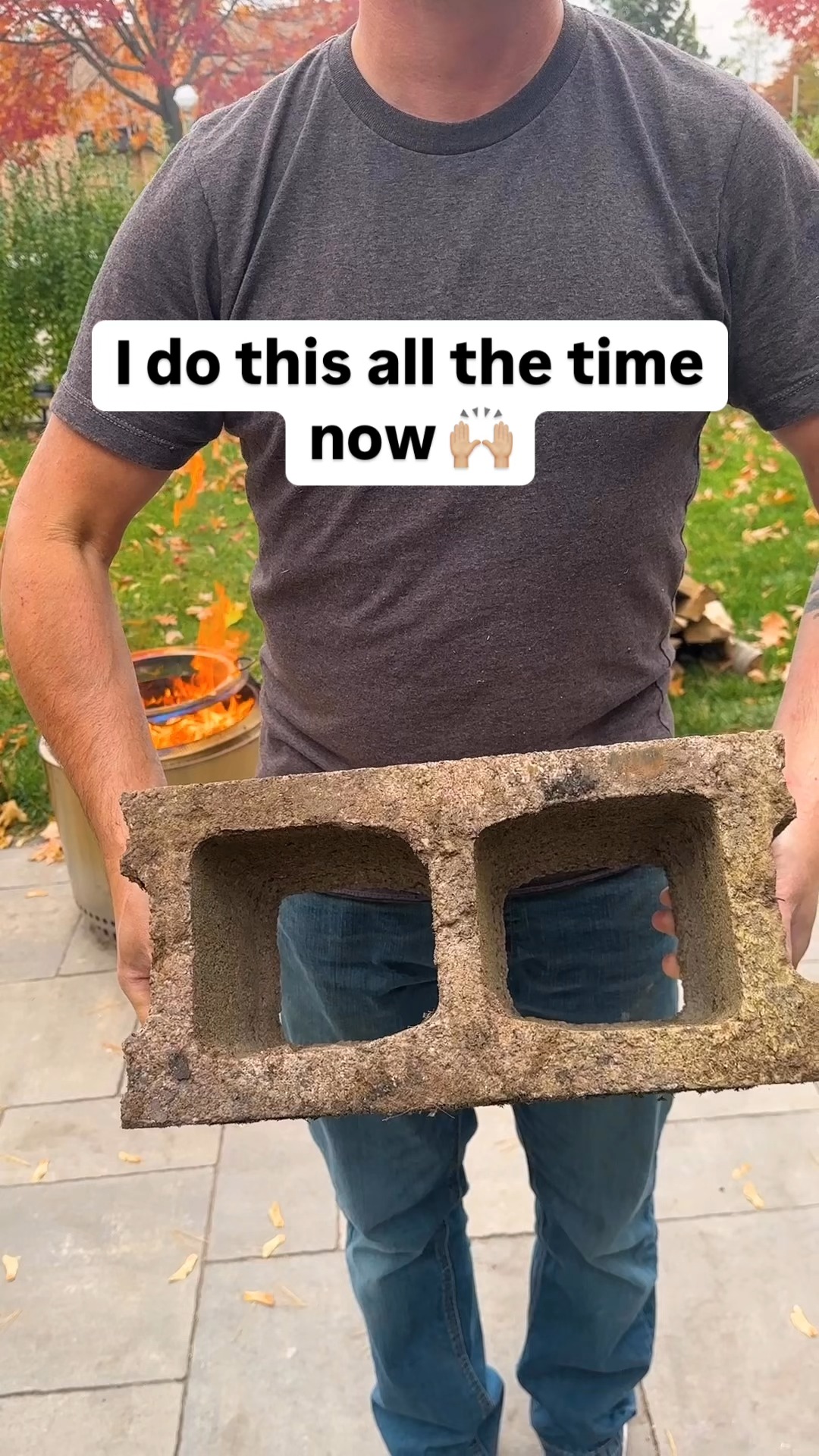 Wood stack cinderblock hack 🔥 #summervibes #hacks #diy #tipsandtricks ...