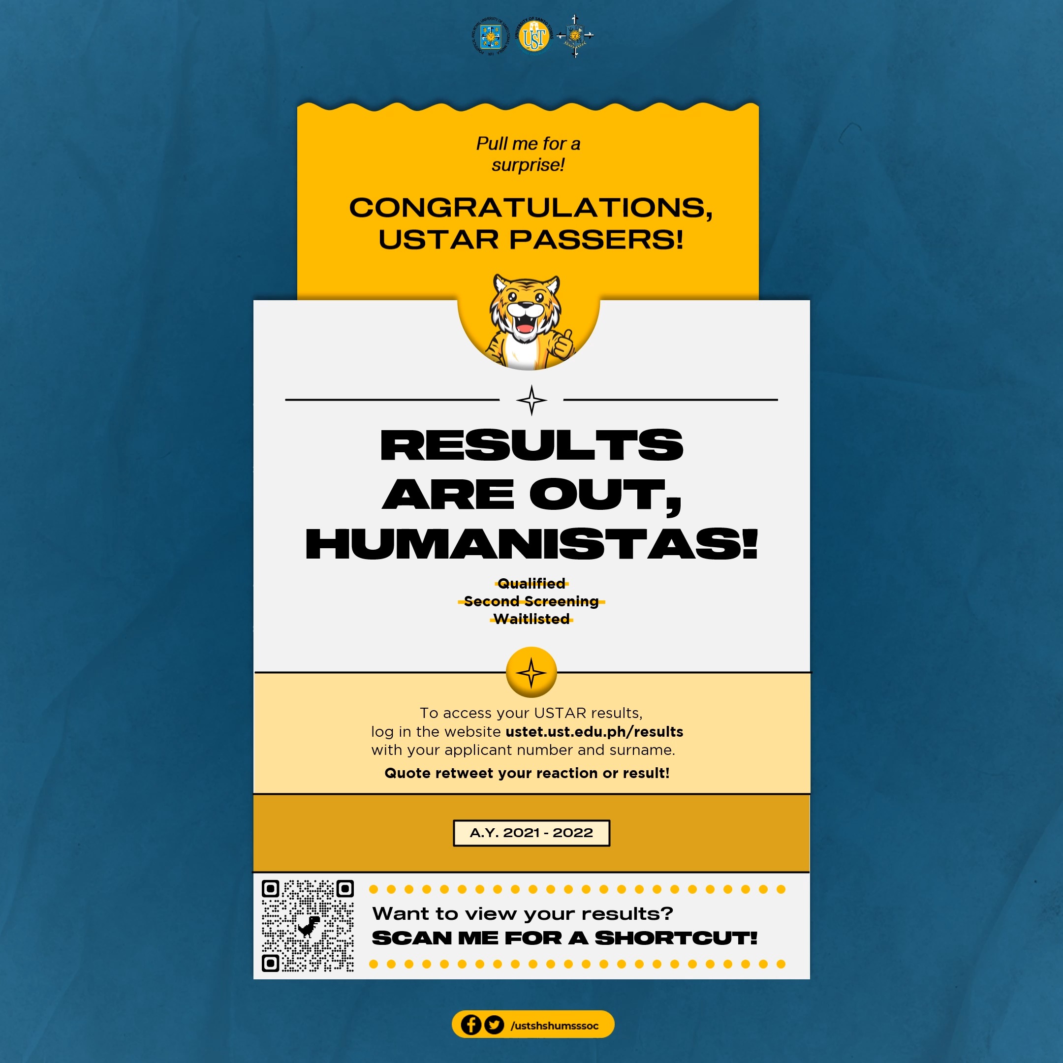 USTAR 2021 | RESULTS ARE OUT ALREADY, HUMANISTA SENIORS! 🐯 To all our ...