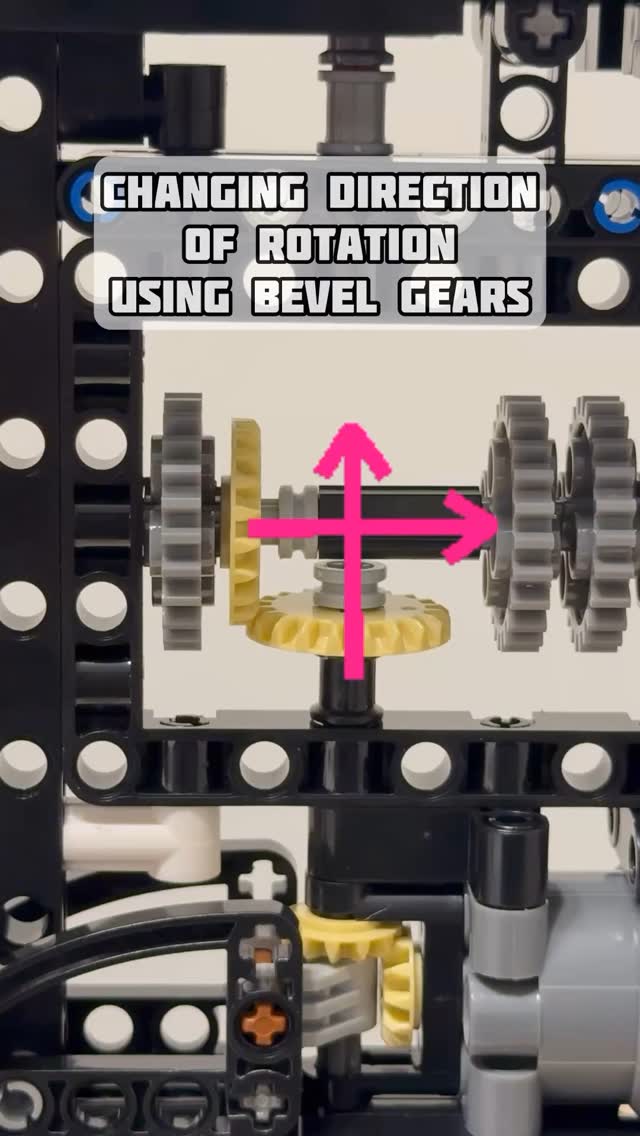 Changing Direction of Rotation Using Bevel Gears #lego #technic # ...