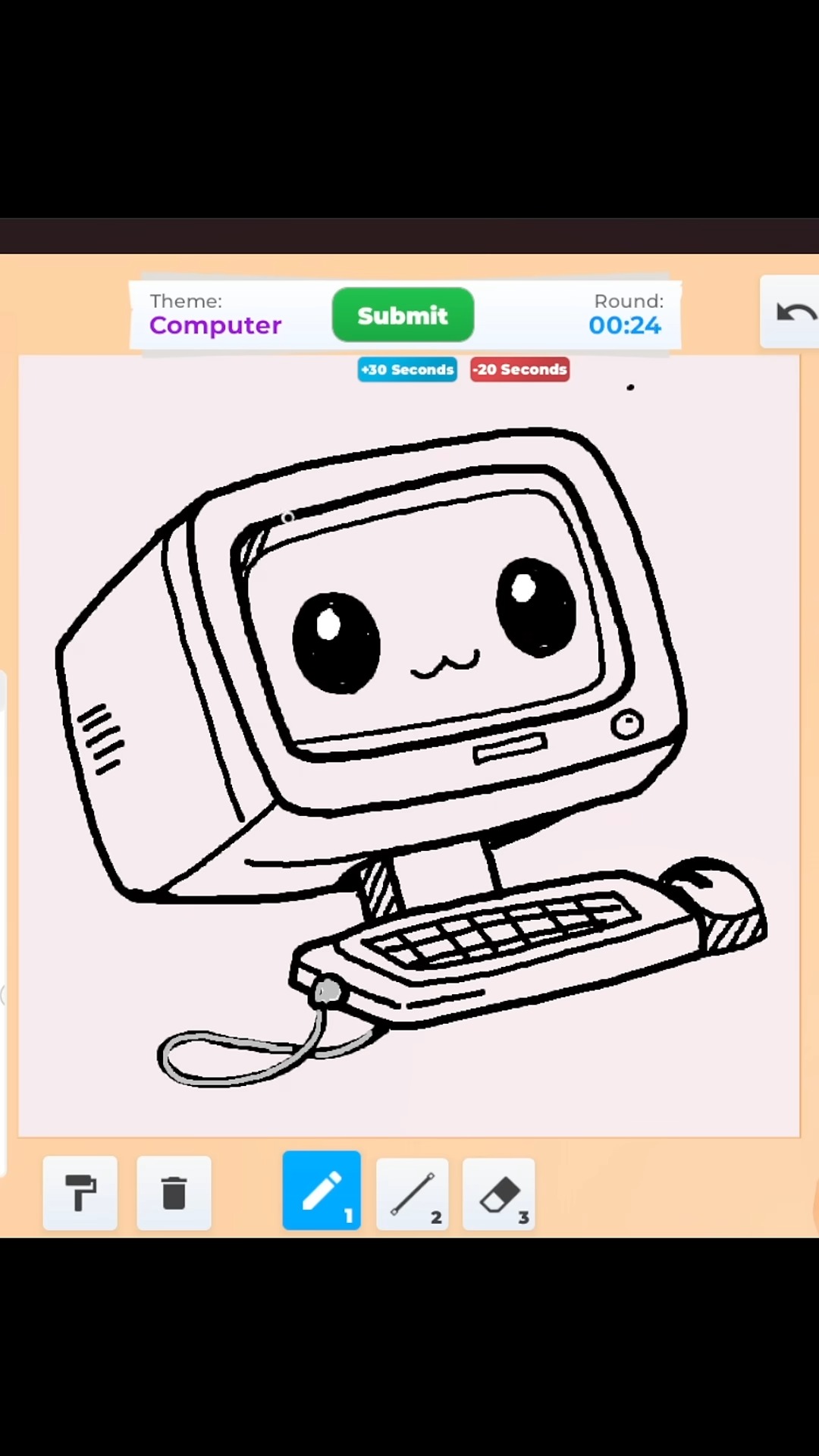 Let's draw a Computer Theme with Only Line Art in Speed Draw Roblox! # ...