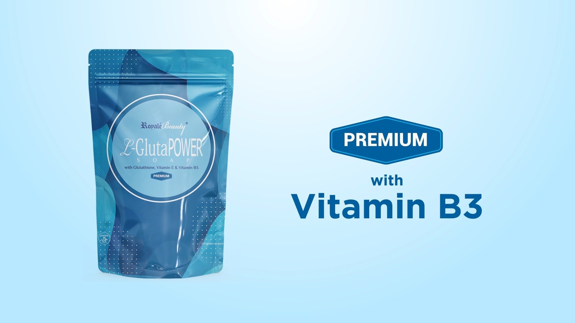 Harness the power of Vitamin B3 with Royale Beauty L-Gluta Power soap! Go get the silky smooth glowing skin! | Royale