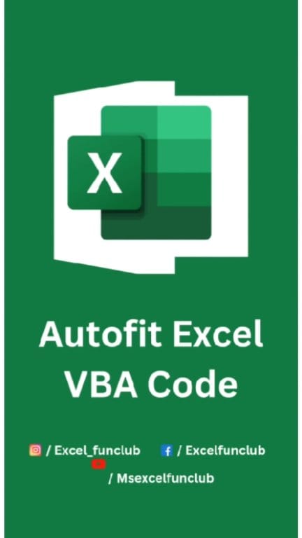 Autofit VBA codein excel. #excel #corporate #accounting #exceltips # ...