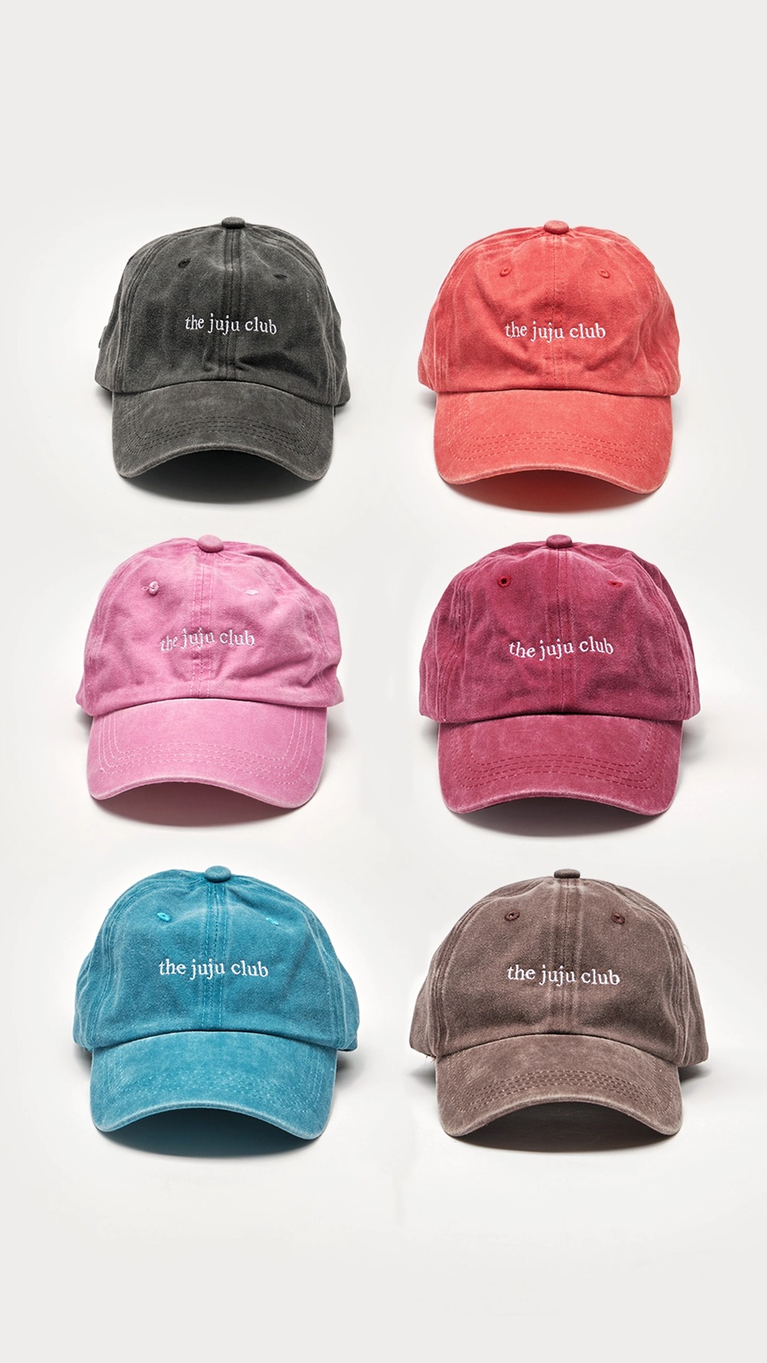 Collect all 6 colors of the Juju Vintage Cap and have the perfect