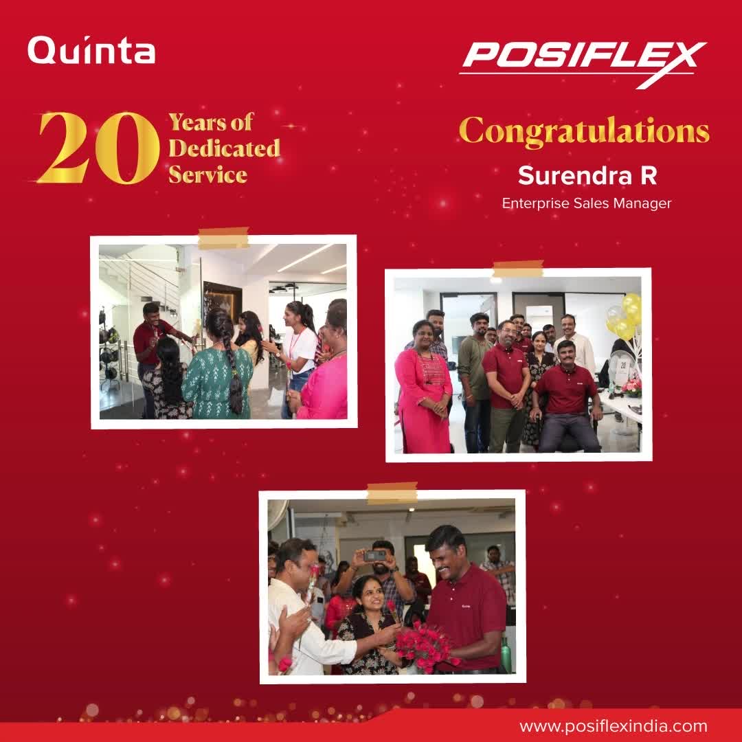 Yesterday marked the 20th work anniversary of Mr. Surendra.R. Over the ...