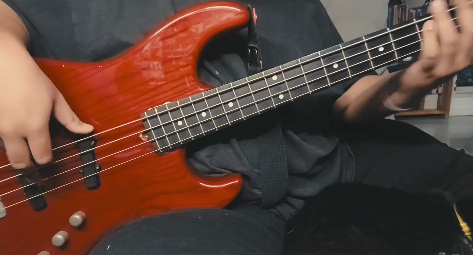 Moon JJ4 bass with Bartolini pickup and preamp