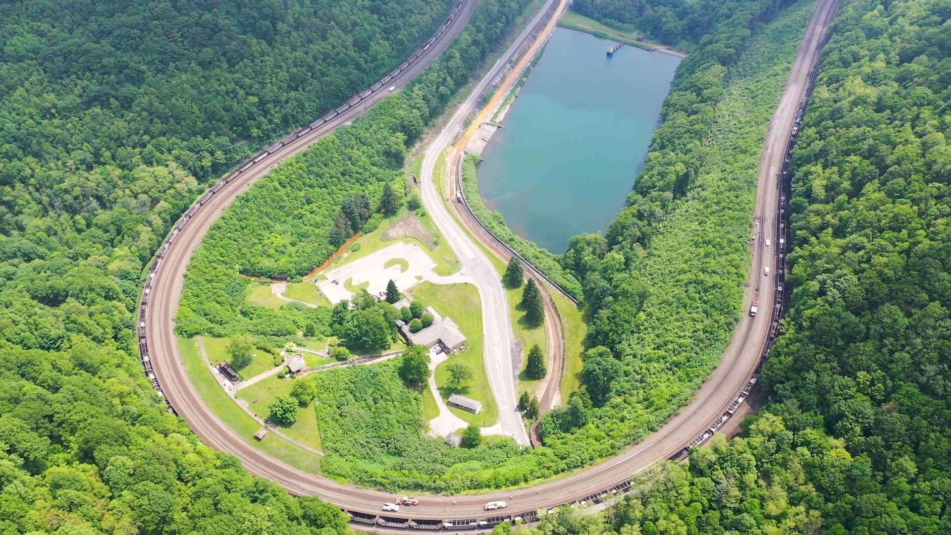 In 1974, the legendary Horseshoe Curve in the Allegheny Mountains