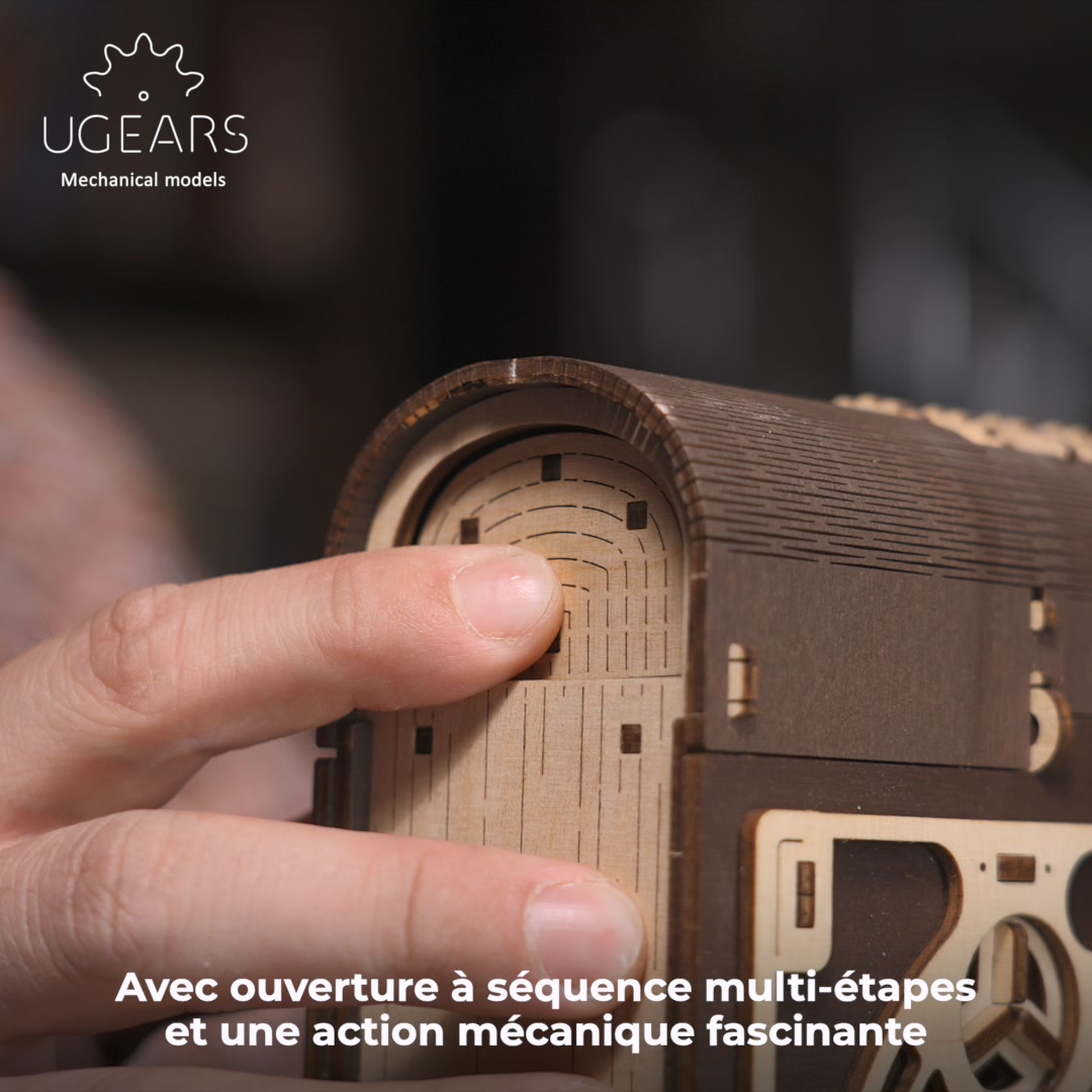 UGEARS Livre Des Secrets – Puzzle 3D En Bois à Construire, Cadenas Combinaison Steampunk, 263 Pièces, Kit Adulte