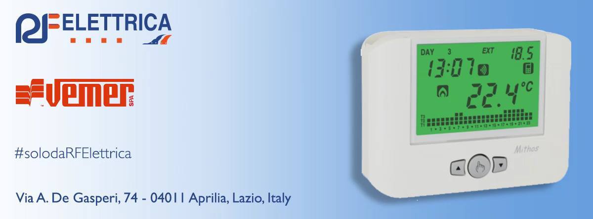 Cronotermostato Digitale Vemer MITHOS, A Batteria, Programmazione Settimanale