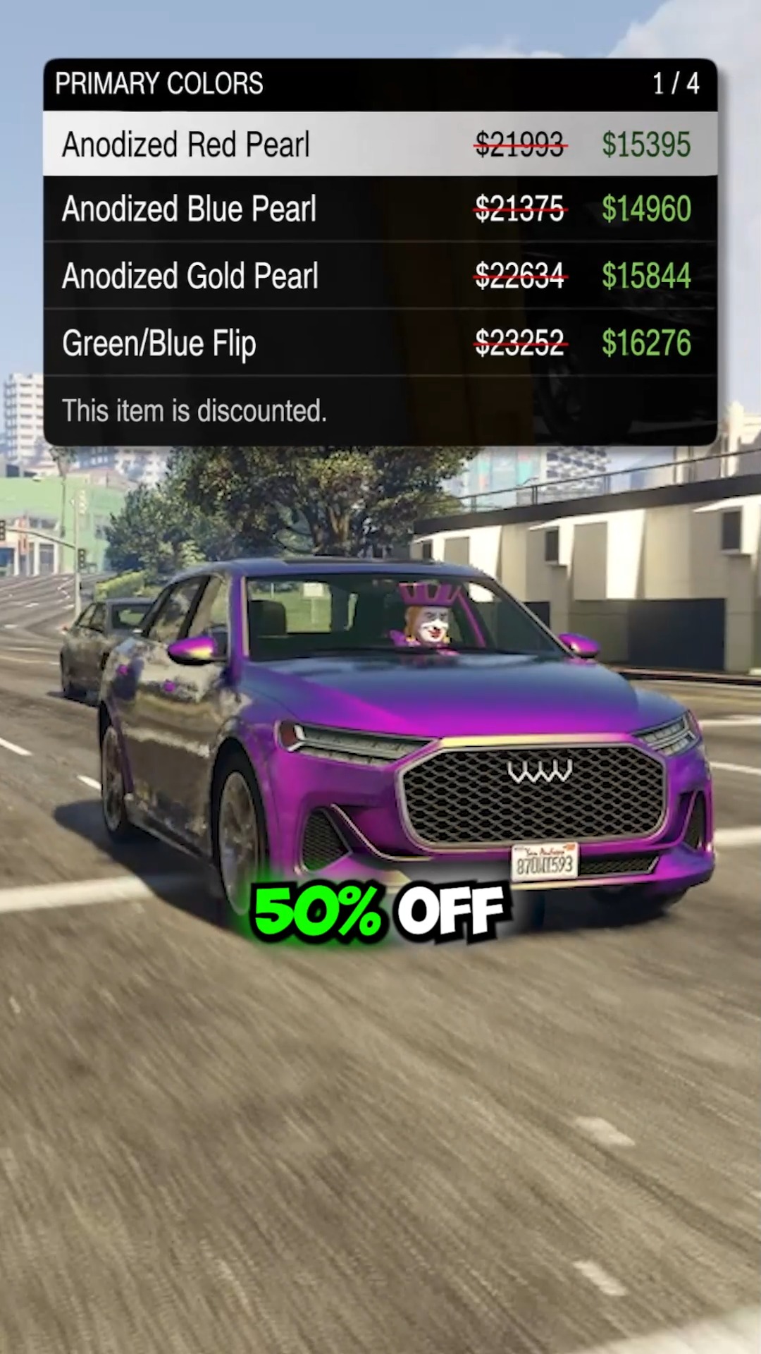 GTA Online Weekly Discounts: Chameleon Paint Jobs 50% OFF #gta