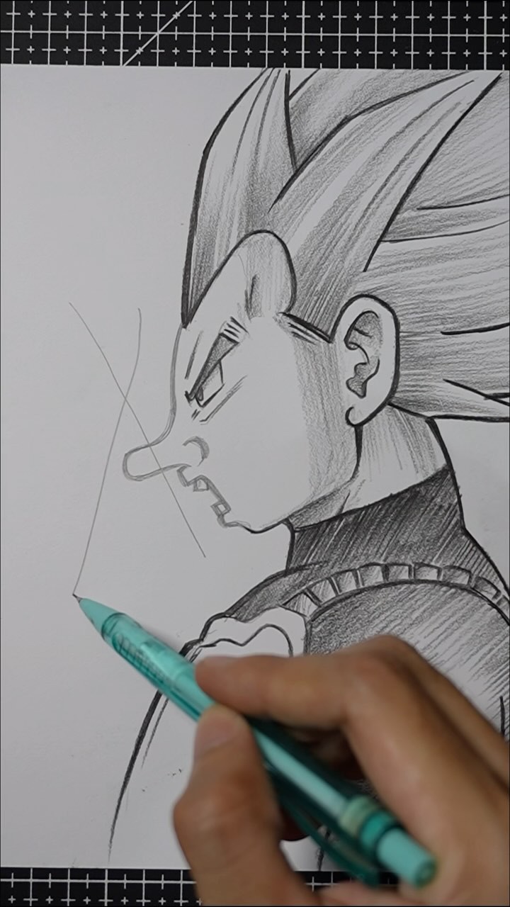 How to draw the face of Vegeta • • • • #facebookreels #instagramreels # ...