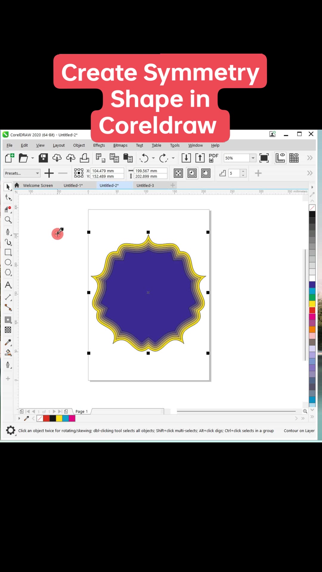 Create Symmetry Shape in Coreldraw. #coreldraw #coreldrawtutorial # ...