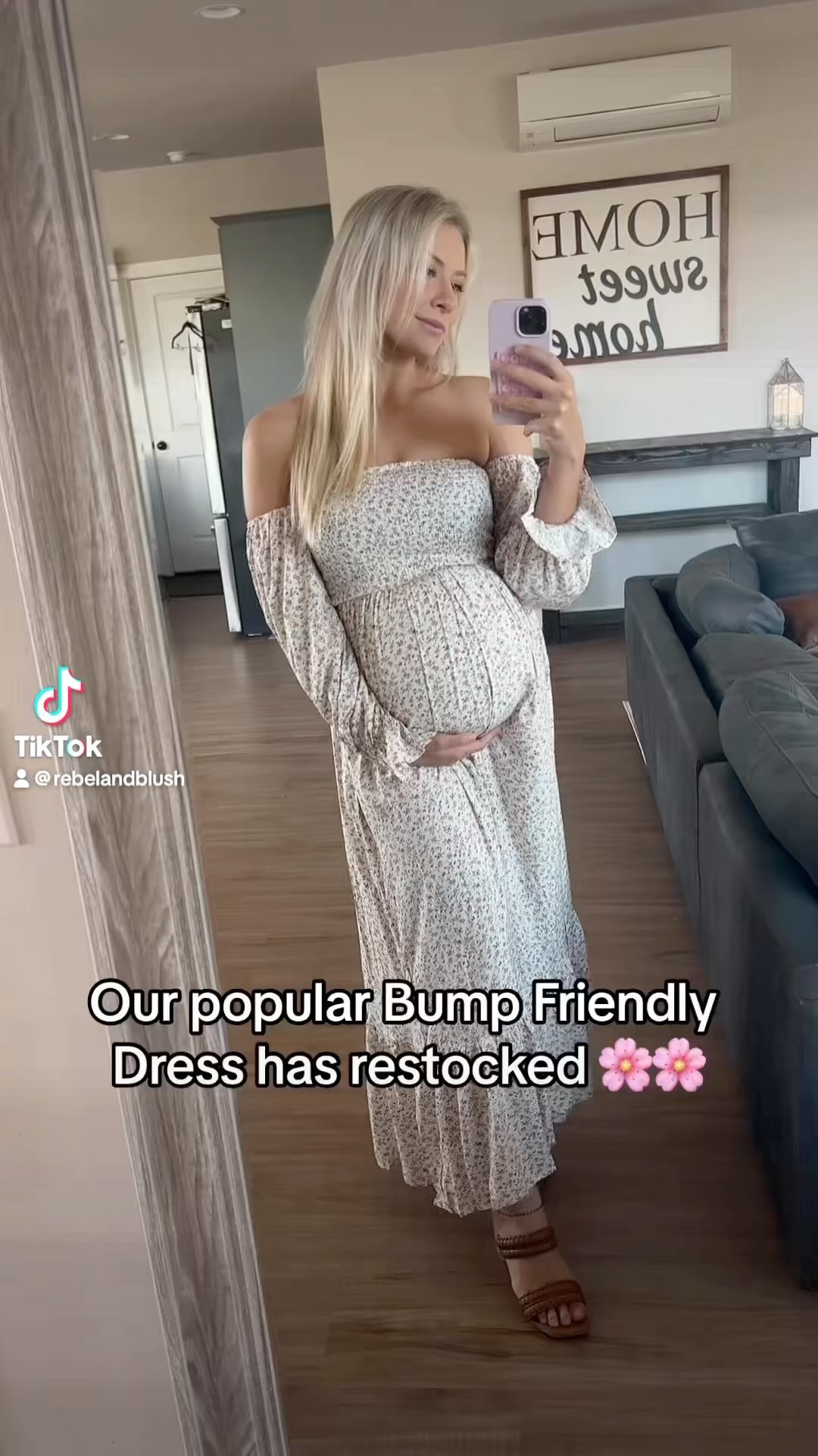 WE HAVE RESTOCKED!!!! 💗Our popular cream floral dress is back by popular demand! #bumpfriendlyfashion #bumpfriendlydress #babyshower #babyshowerdress #fyp | Rebel and Blush
