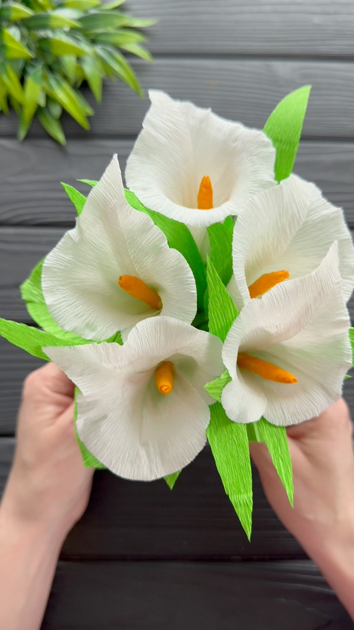 Wow! Amazing Idea Calla Lilies Crepe Paper Flower DIY Decoration Craft ...