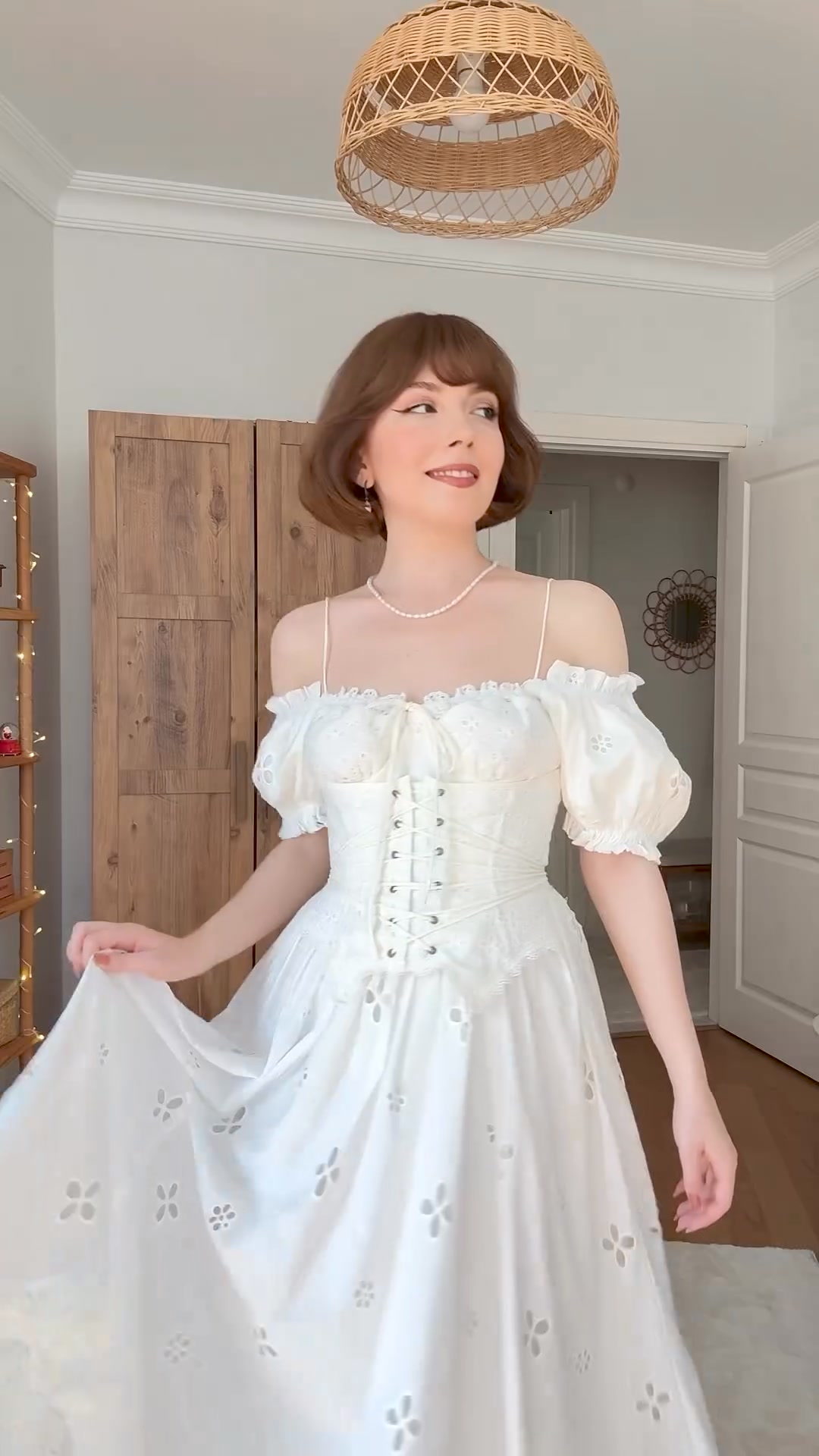 lacemade white dress Star Flower Fairy Corset XL Heartache design White Cottagecore Dress | Corset